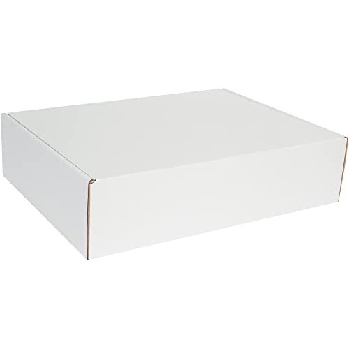 Image of Box USA 24 inch Deluxe Shipping Boxes 24 inchL x 18 inchW x 6 inchH, 25-Pack - White Box Mailers for Packaging, Storage, Gifts or Bulk Business Orders