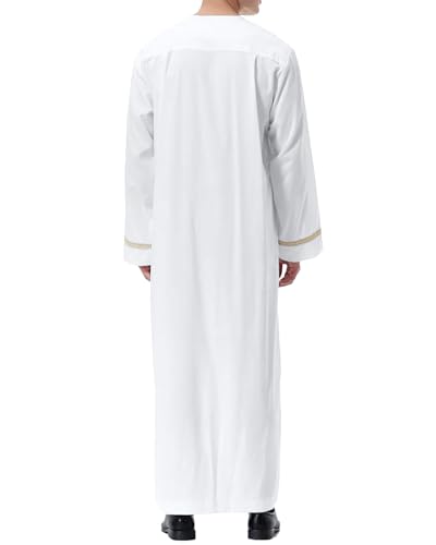 LVCBL Kaftan for Men Long Sleeve Mens Thobe Big And Tall Muslim Clothes Dubai Caftan Gown2