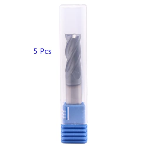 Image of 4 Flute Solid Carbide Square End Mill Set(5Pcs, 7 /16 inch), AlTiN Coated | 35 Helix, 7 /16 inch Cutting Dia, 7 /16 inch Shank Dia, 1 inch LOC, 2-3 /4 inch OAL For Milling Alloy Steel, Hardened Steel, Iron, Copper