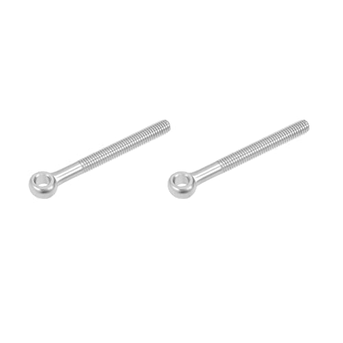 Image of METALLIXITY Shoulder Swing Lifting Bolt (M10x90mm) 2Pcs, 304 Stainless Steel Eye Bolts - for Home Renovation, Pipeline Gate Valves Fasteners, Silver