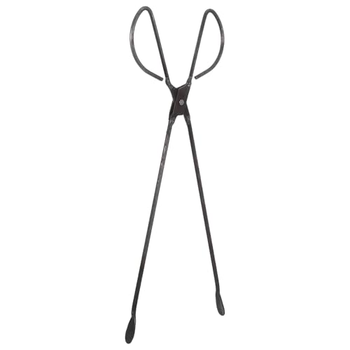 LOLIPPYY Pince à Bois de Chauffage en Acier 48 CM à Tête Plate, Pince Multifonction pour Briquettes, Charbon et Déchets, Outil de Cheminée Robuste pour Barbecue et Camping Extérieur