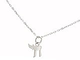 Gemshine Halskette Jüdischer Chai Leben Anhänger in 925 Silber, vergoldet oder rose. Nachhaltiger, ethischer, qualitätsvoller Schmuck, Metall Farbe:Silber