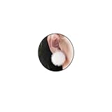 Pom Pom Earrings for Women Cute White Fluffy Pom Heart Earrings Statement Square Heart Circle Fluffy Fur Ball Stud Earrings Christmas Winter Jewelry Gifts for Women (Circle)