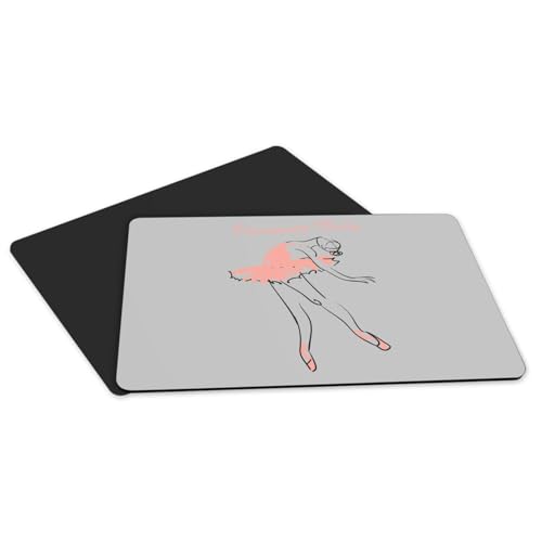 Illustration ballet sur ce lot de 4 grands sets de table gris, idée cadeau danse - 5