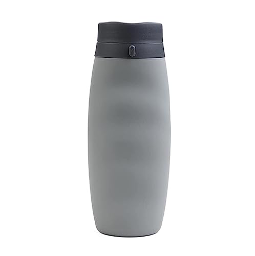 PBENO Botella Agua Botella de Agua de Silicona Ciclismo Deportes Hervidor Taza Viajes al Aire Libre Taza Plegable Utensilios for Beber portátiles Botella(Gray)