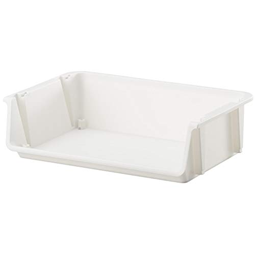 サンカ 積み重ねラック トレー ホワイト 色 (幅43×奥行30×高さ12cm) ナチュラ ストックストレー NSTT-WH 日本製