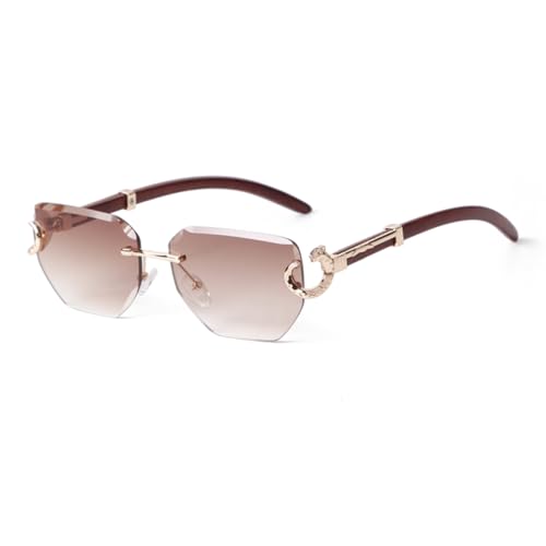 Lunettes de soleil polygonaux de luxe sans monture pour un style unique