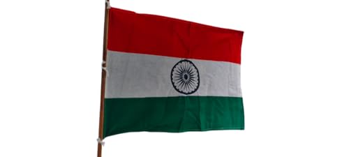 Image of Swarna Ecocrafts Indian National Flag | Size - 20 * 30 Inch | Suitable for Indoors and Outdoors|Cotton| Both sides Printing| All Weather Fabric | Fade Proof, Hand Stitched and Durable | Har Ghar Tiranga National Flag (20*30)