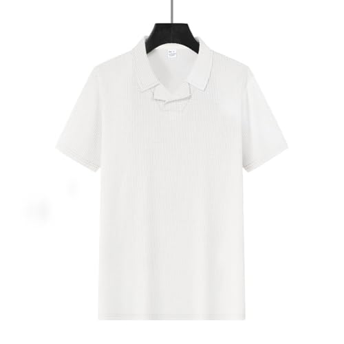 Mens Waffle Texture Shirts Short Sleeve Casual T-Shirts Moisture Wicking Collared Golf Shirt Summer Beach Tee Tops4