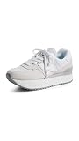 New Balance Women's 574+ Sneakers, Reflection | Rain Cloud, Grey, 7 Medium US