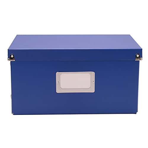 Image of Snap-N-Store 45 RPM Vinyl Record Box, Collapsible, Classic Blue | Folds flat for compact storage, snaps together for quick assembly, sturdy design for 45 rpm vinyl records