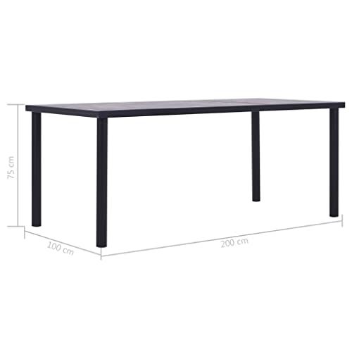 Table à manger rectangulaire stable et robuste en métal pour cuisine moderne