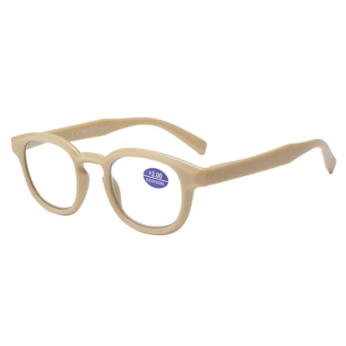 NEW VISION Gafas Presbicia Mujer, Gafas Luz Azul, Gafas Presbicia Estilo Retro, ProteccióN UV400 Gafas De Lectura, Gafas Para Ordenador Mujer NV1591B (BEIGE, 2.5, Dioptrien)