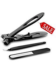 VOXXOV Nail Clippers Set with Separate Nail File and V-Shaped Dead Skin Fork for Men and Women, Fingernail Clippers and Toenail Clippers for Thick Nails