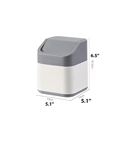 Bote de basura pequeño con tapa basculante para mesa miniatura 2