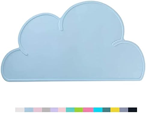 Cat Placemat Cat Feeding Mat，Premium Silicone Anti Slip Waterproof Pet Feeding Mats with High Lips，Pet Food Tray for Dogs, Cats & Others Animal (Blue)