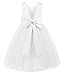 JerrisApparel Flower Girls Dress Wedding Satin Dresses Princess Birthday Party Prom Ball Gown (3T, White)