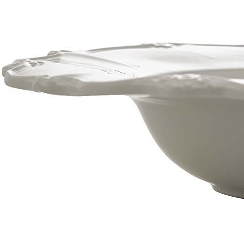 Conjunto 4 Pratos para Massa de Porcelana Fancy Branco 23cm x 5cm - Wolff