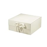ERJGIKL Magnetic Gift Box Square Magnetic Closure Rigid Gift Box|Wedding/Birthday Gift/Packaging(Ivory)