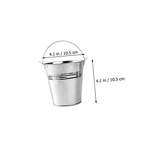 Dikaca 5Pcs Small Iron Bucket Toy Container Mini Metal Buckets Container For Food Tiny Ice Bucket Galvanized Bucket Small Plants Bucket French Fries Storage Holder Multifunctional Bucket #TOP3