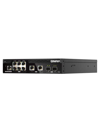 Image of QNAP QSW-M2106R-2S2T-US 10-Port 10GbE Half-Width Rackmount Switch | Layer 2 Managed, 2 x 10GbE SFP+, 2 x 10NBASE-T RJ45, 6 x 2.5GbE RJ45 Ports