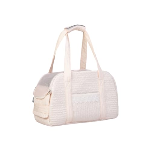 CYWOPVEQ猫 キャリーバッグ キャリーケース ペットキャリー ペットバッグ ソフトクレート 猫用 トート 小型犬 マット付き 多収納 通気性 肩掛け 車載/ドライブ/キャンピング/旅行/通院/災害避難用 四季通用 (ピンク)