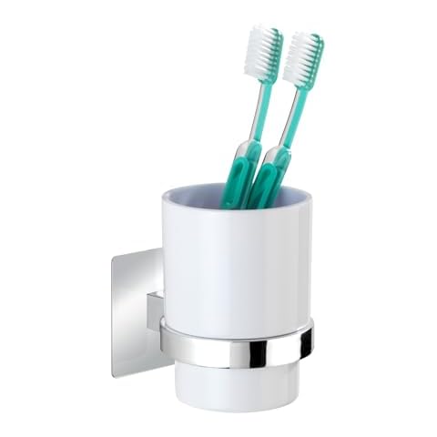Wenko Turbo-Loc Quadro Chrome Toothbrush Holder Cover