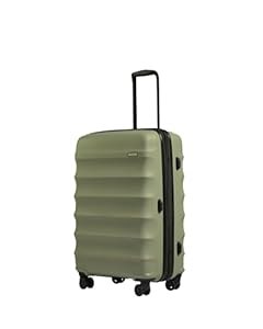 ANTLER - Juno Hard Shell Medium Suitcase - Durable, Lightweight & Expandable, 4 Spinner Wheels - Adjustable Handle, TSA Lock, 68cm - Olive Green