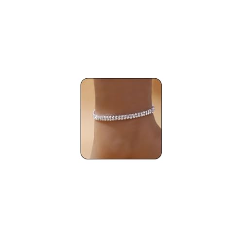 Image of Sora Tuki Ankle Bracelets for Women Waterproof Butterfly Heart Cross Anklets for Women Tennis Rhinestone Anklet Bracelet Large Plus Size Anklets Big Ankle Beach Summer Foot Jewelry