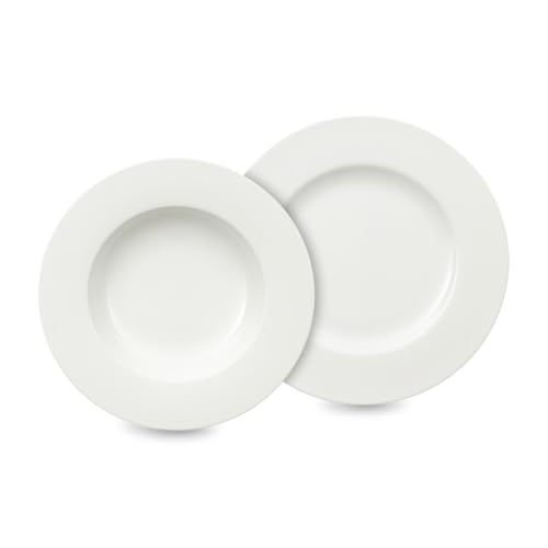 Villeroy & Boch Royal Juego de mesa para 6 personas, 12 piezas, Porcelana Premium Bone, Blanco