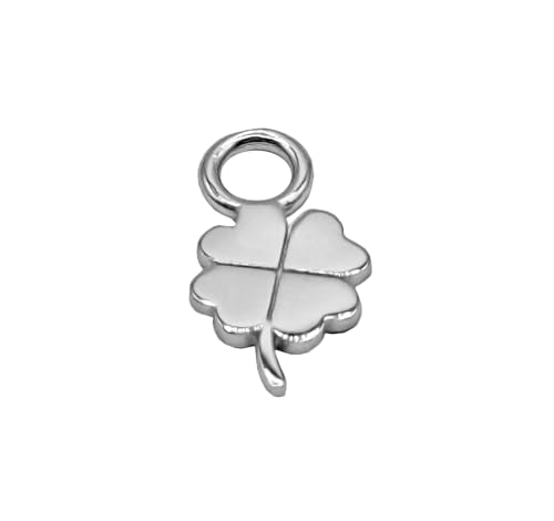 LES FOLIES DI PAOLA GRIECO Colgante colgante trébol pequeño de plata 925 rodiada - Colección Hoops, Piccolo, Plata de ley Plata de ley Rodio, Circonita cúbica