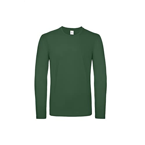 B&C E150 Men's Long Sleeve T-Shirt - Bottle Green - L