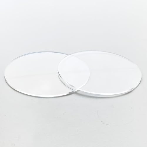 Set di 2 Pannelli per Torte 6 a 10' Disco Rotondo Acrilico Trasparente Lucido Riutilizzabile Spessore 1/8 ' per Presentazione Professionali, Size:6 inch