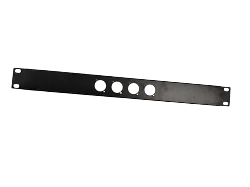 Image of 1U 19 inch Rack Panel Punched for 4X XLRs - Unloaded Pack of 1