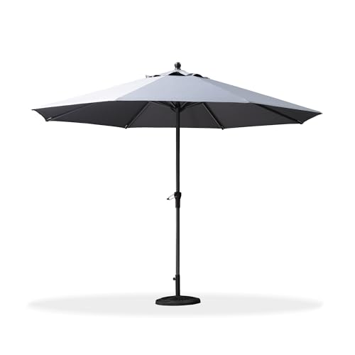 Image of PURPLE LEAF Outdoor Market Umbrella 11' Round Light Gray 8 Metal Ribs Patio