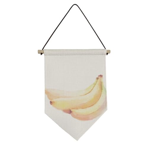 Bannière en toile fruits bananes aquarelle suspendue pour décoration murale intérieure
