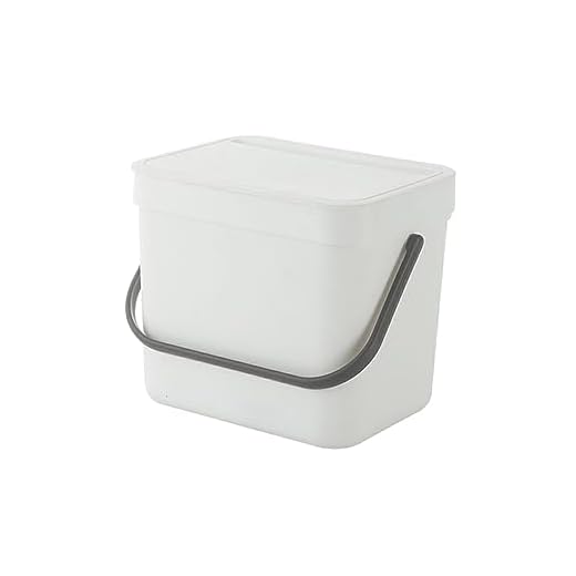 yuwqqoajv Cubos de basura montados en la pared - Solución para ahorrar espacio en cada habitación Cubos de basura de plástico no perforados Cubos de basura clasificados, blanco, 7L