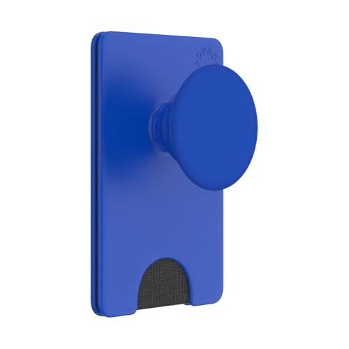 Image of PopSockets Adhesive Phone Wallet and Card Holder with Grip, Blue - Cobalt