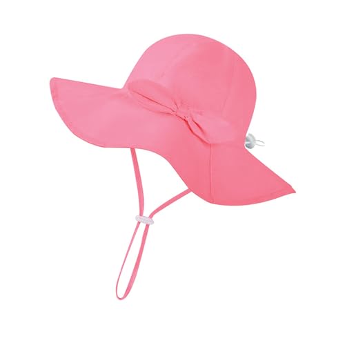 Toddler Fisherman Hat Bonnet Breathable Sun Hat with Bow for Babies Ideal for Outdoor Activities Fashionable Headwear Rose Red