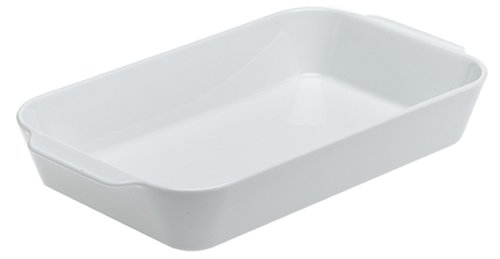 Pillivuyt Porcelain Extra Deep Rectangular Roaster With Ears, Extra Large - 15-by-10-by-3-Inch