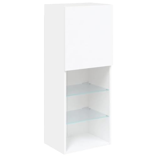 Gecheer 4-TLG.TV Wandschrank Wohnwand Wohnkombi Wohnzimmer Anbauwand Schrankwand Hängeschrank Fernsehwand TV Lowboard Fernsehschrank Mediawand Fernsehtisch Wohnzimmersets TV Möbel,Holzwerkstoff,Glas – Bild 7