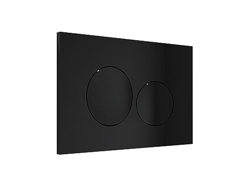 Vente-unique - Plaque de commande pour WC avec double touche - Noir - OPULUS