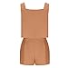 JOAU Women's 2 Piece Outfits Short Set Square Neck Sleeveless Crop Tank Top and Shorts with Pockets Casual Loose Loungewear Orange