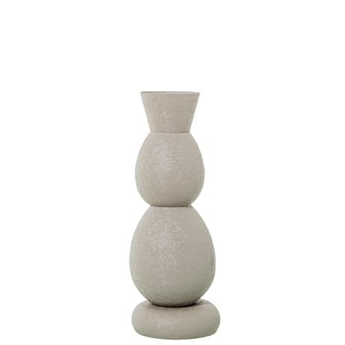 Vase de table en métal blanc mat Ø14 haut objet déco moderne