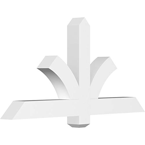Ekena Millwork GBP048X24X0404RED00 Redmond Architectural Grade PVC Gable Brackets 48"W x 24"H x 4"D x 4"F, 12/12 Pitch