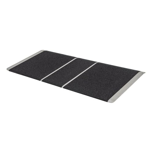 Wheelchair Door Threshold Ramp, Rises Up to 2-5/8" H, Silver Spring, 36" W