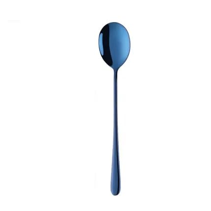 Cuillère à café Cuillères à dessert Lot de 10 cuillères à dessert coréennes colorées en acier inoxydable, cuillère à café dorée et argentée avec long manche for mélanger la crème glacée, cuillère à th