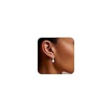 Pearl Earrings for Women, 19k Gold Plated Trendy Diamond Pearl Drop Earrings Hypoallergenic Dainty Bridal Gifts Wedding jewelry for Women