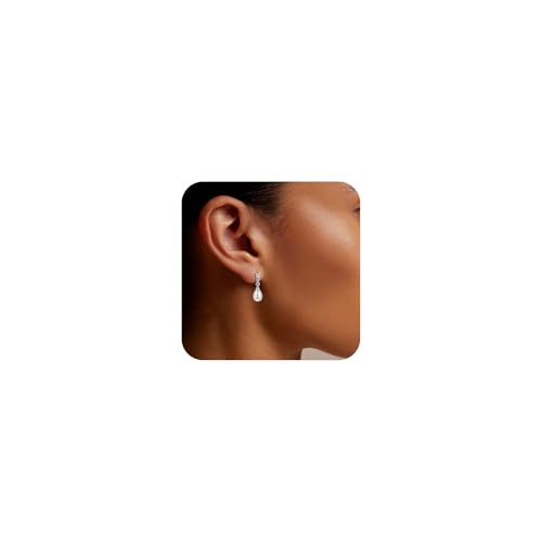 Pearl Earrings for Women 14k Gold Plated Trendy Diamond Pearl Drop Earrings Hypoallergenic Dainty Bridal Gifts Wedding jewelry for Women