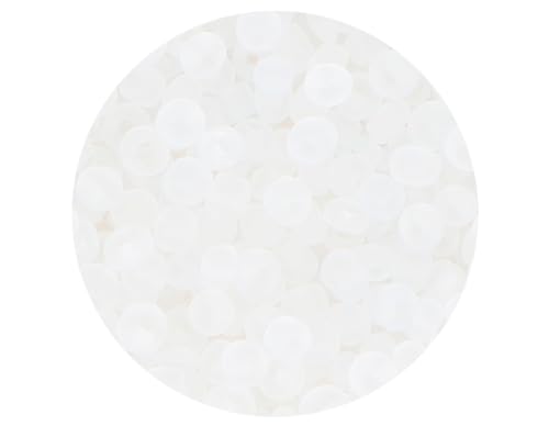 Glasstein, rund, weiß, 3,8 mm, 6/0, 500 g.